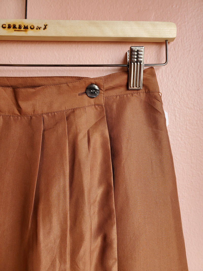 Forenza Burnt Orange Silk Wrap Skirt / Size 6