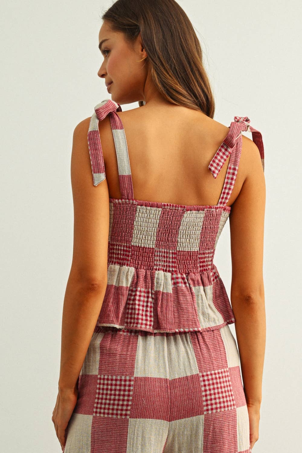 Abbie Gingham Top / Red