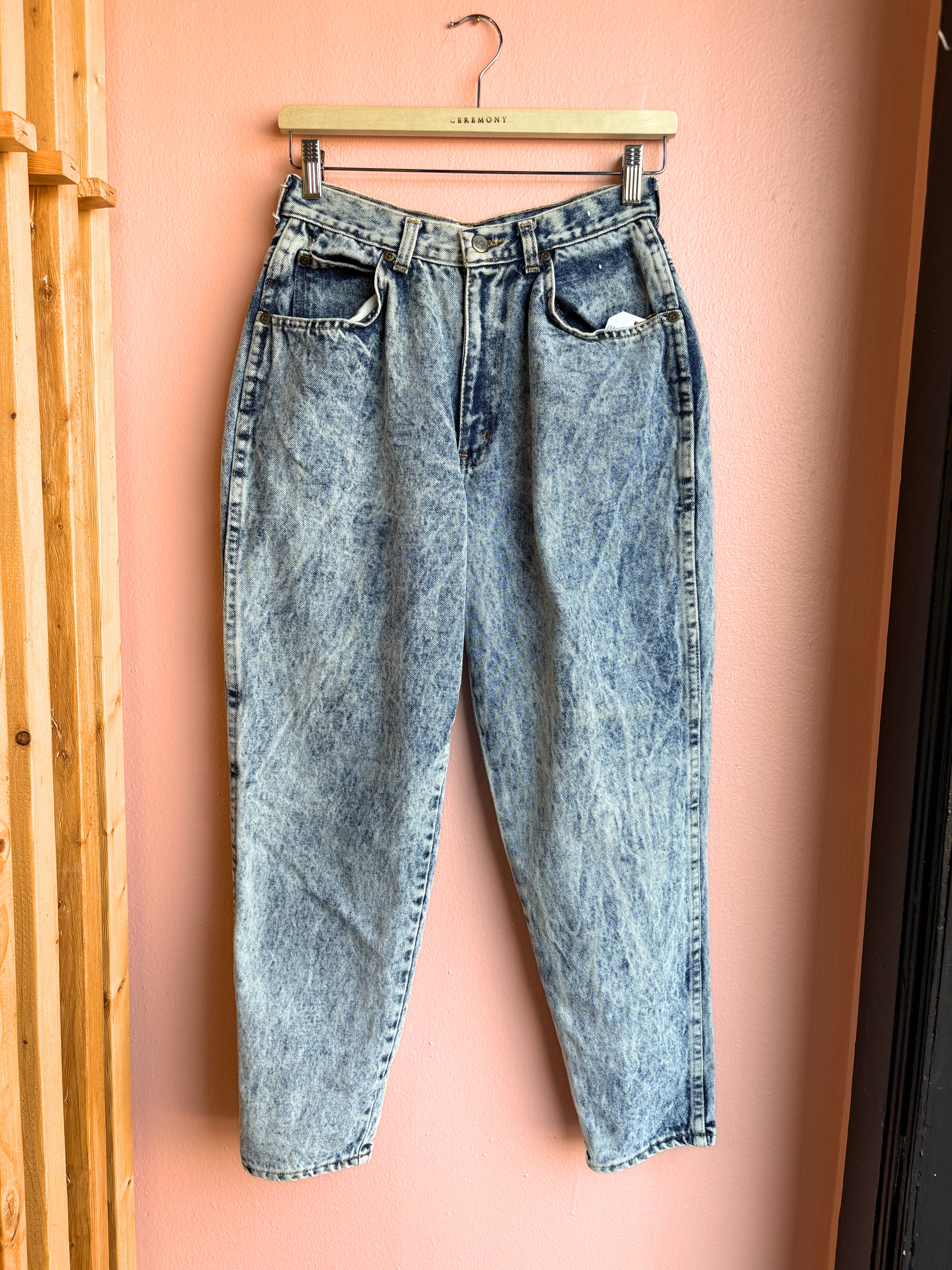 Vintage Chic Acid Wash Taper Jeans / Sz 12P