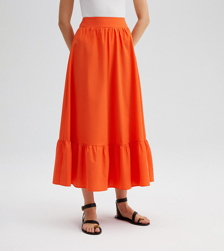 Beata Midi Skirt in Flame