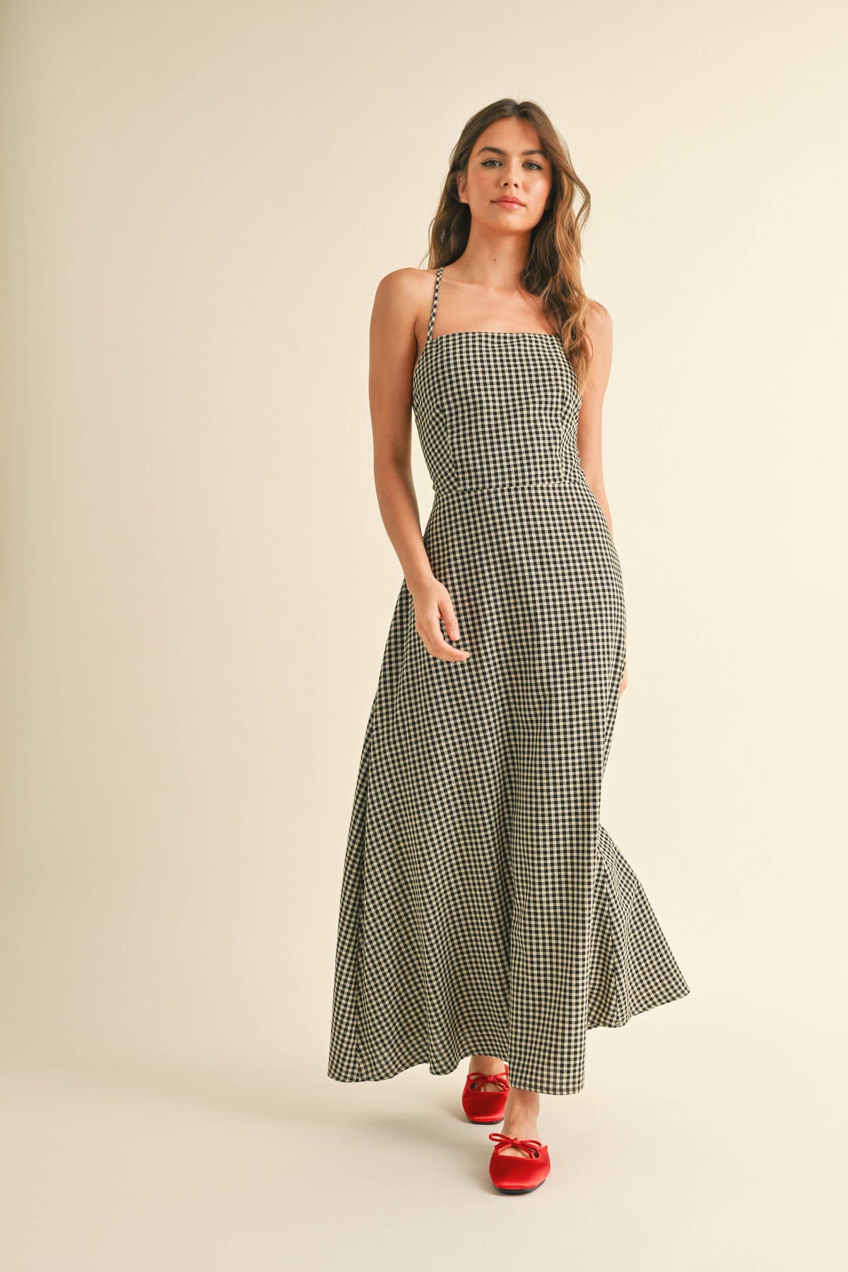 Gracia Gingham Dress / Black & White