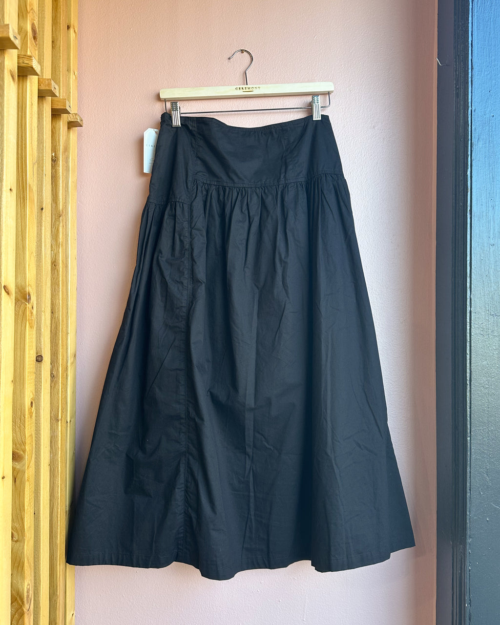 Cotton Poplin Midi Skirt