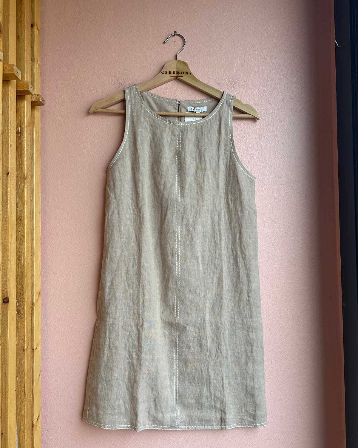 Danna Embroidered Linen Shift Dress