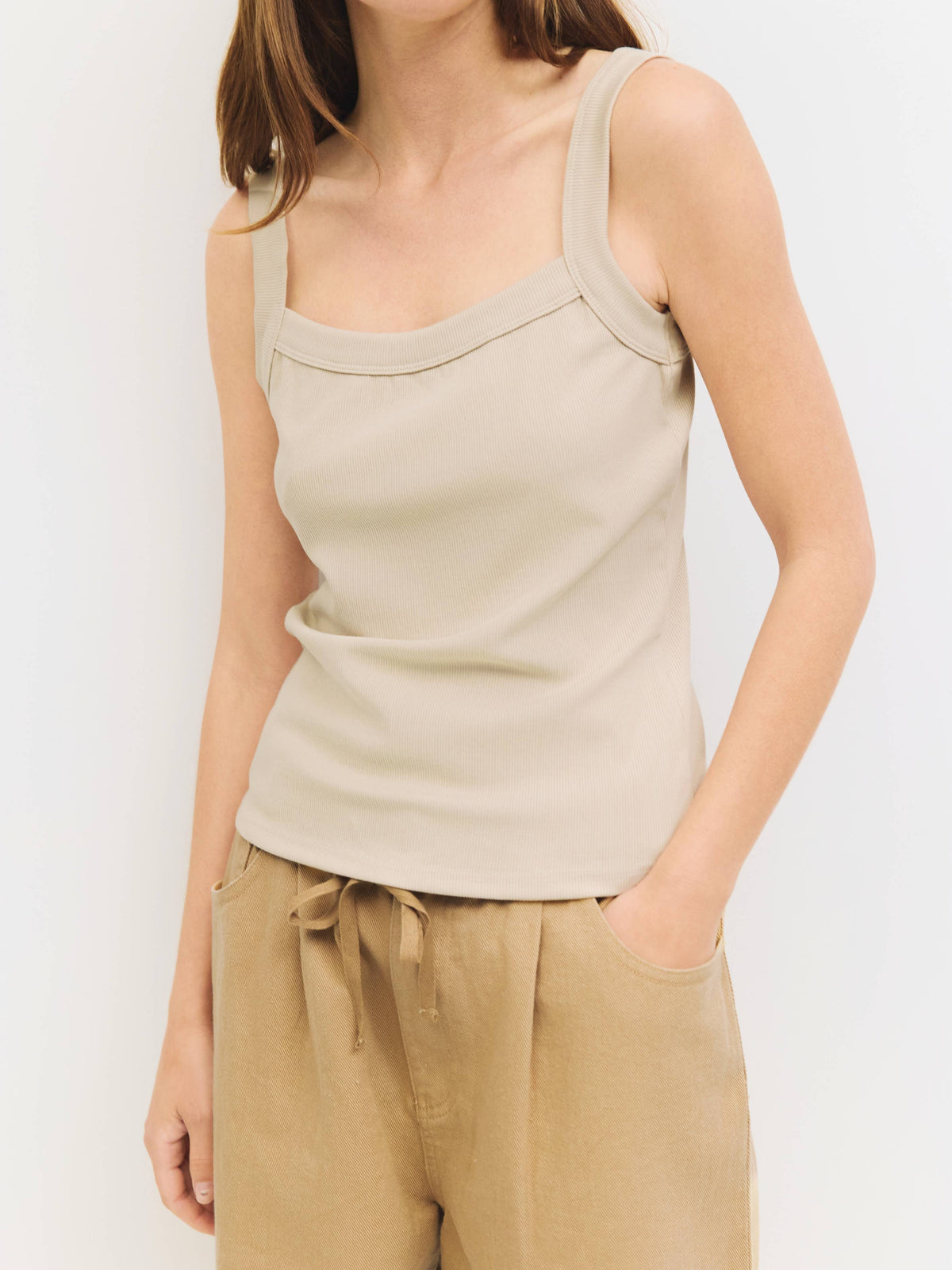 Shay Tank Top in Beige