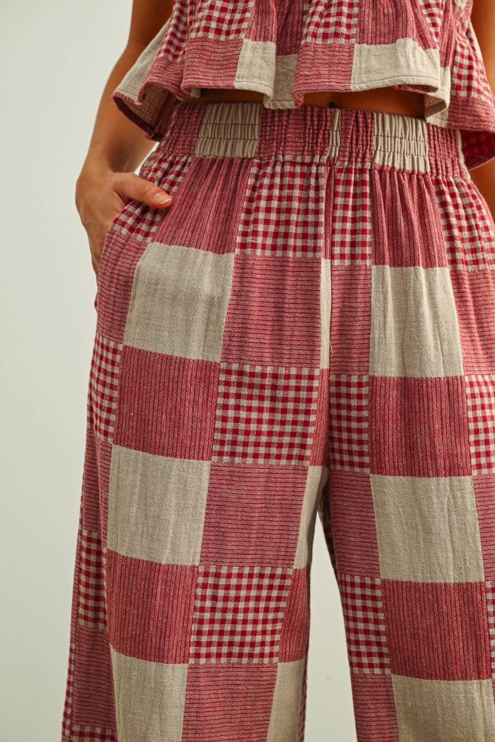 Abbie Gingham Pants / Red