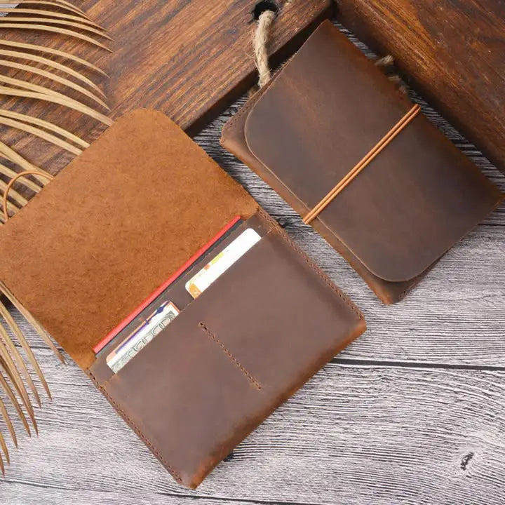 Leather Card Case With Strap
