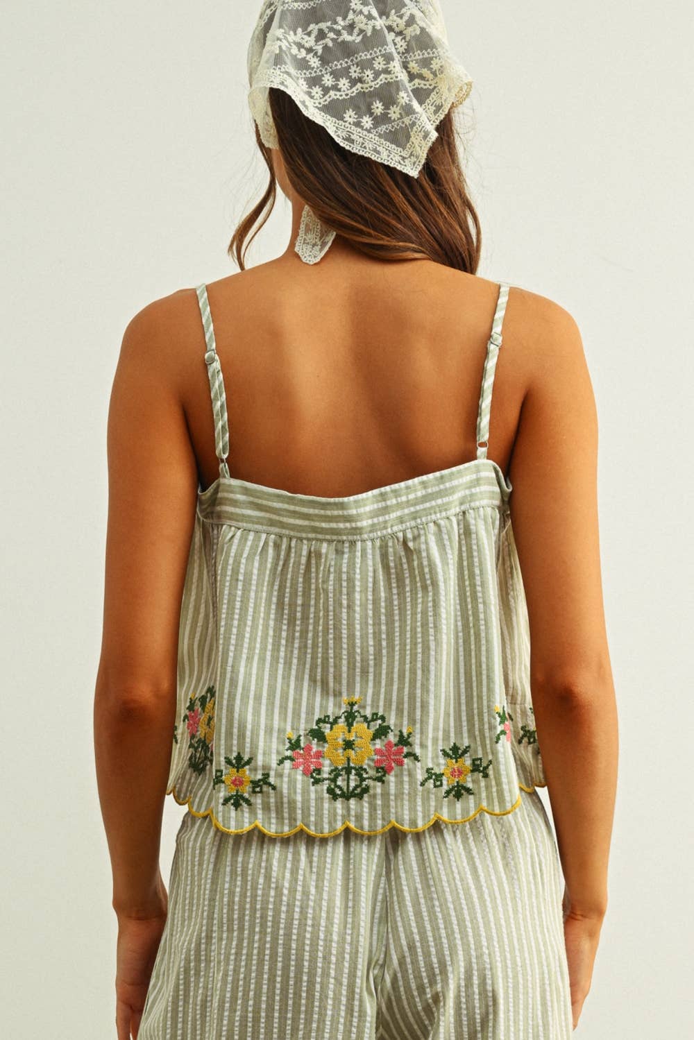 Leandra Embroidered Stripe Top