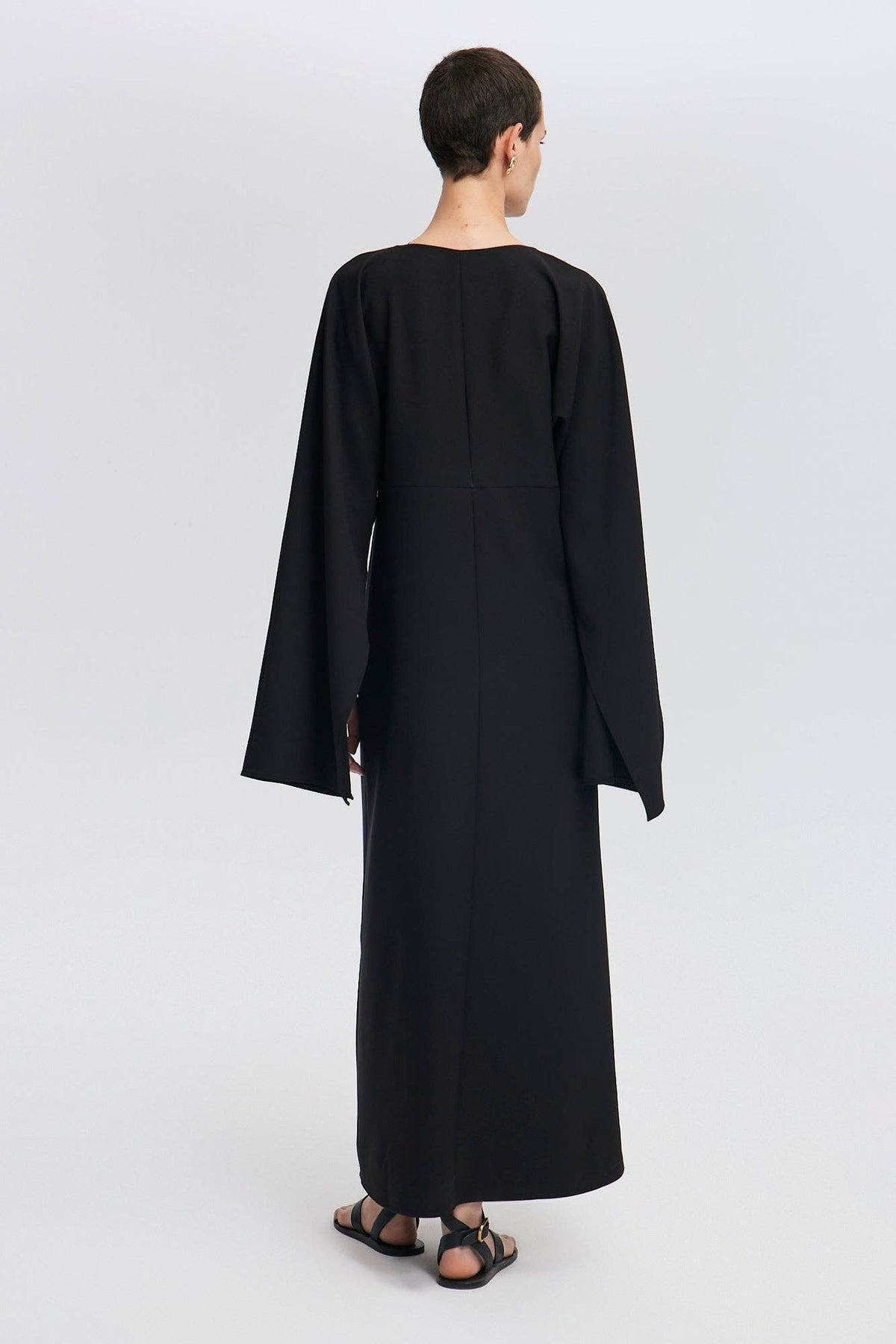 Natela Cape Sleeve Crepe Dress / Night
