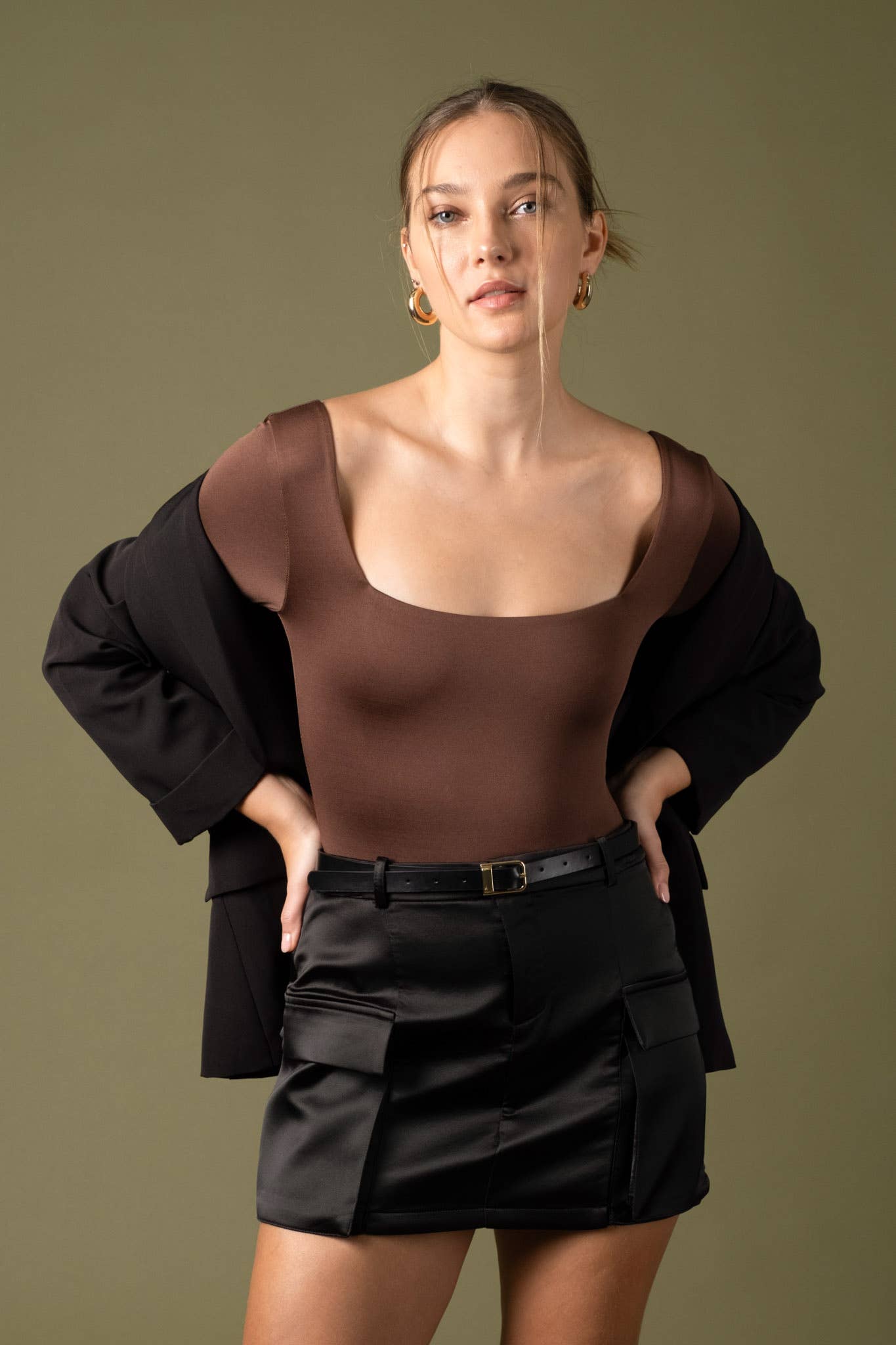 3/4 Sleeve Black Blazer