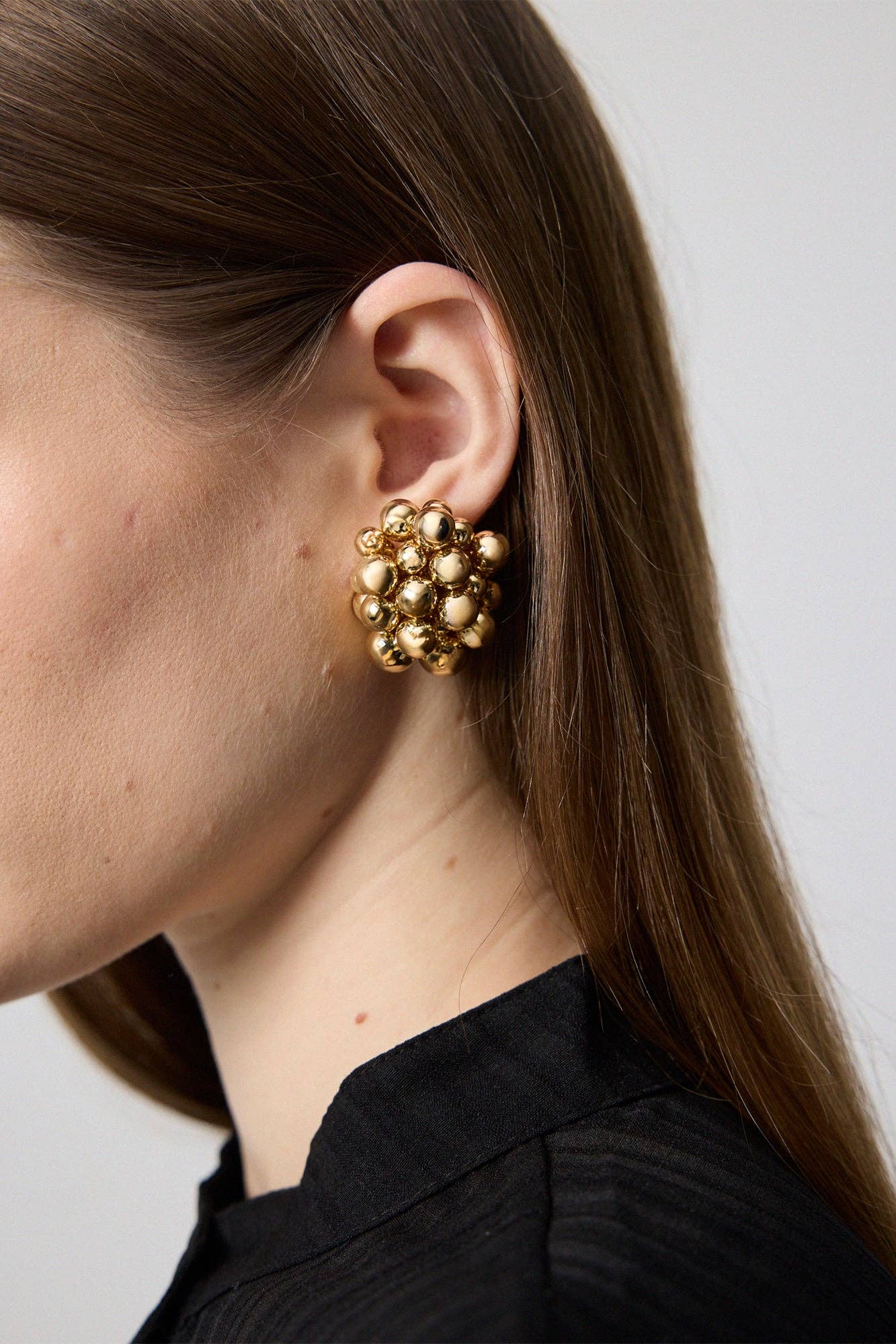 Bead cluster earrings / Gold