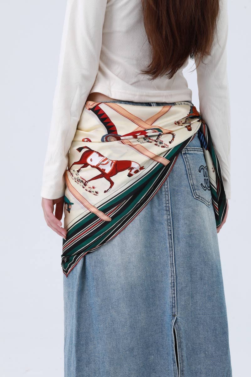Equestrian Silk-Style Bandana – Multi-Style Horse Designs