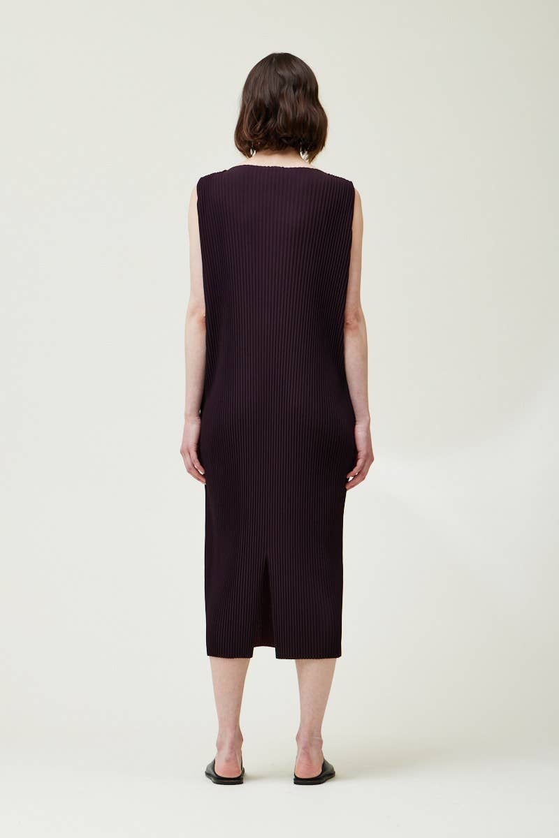 Gini Pleated Midi Dress / Aubergine