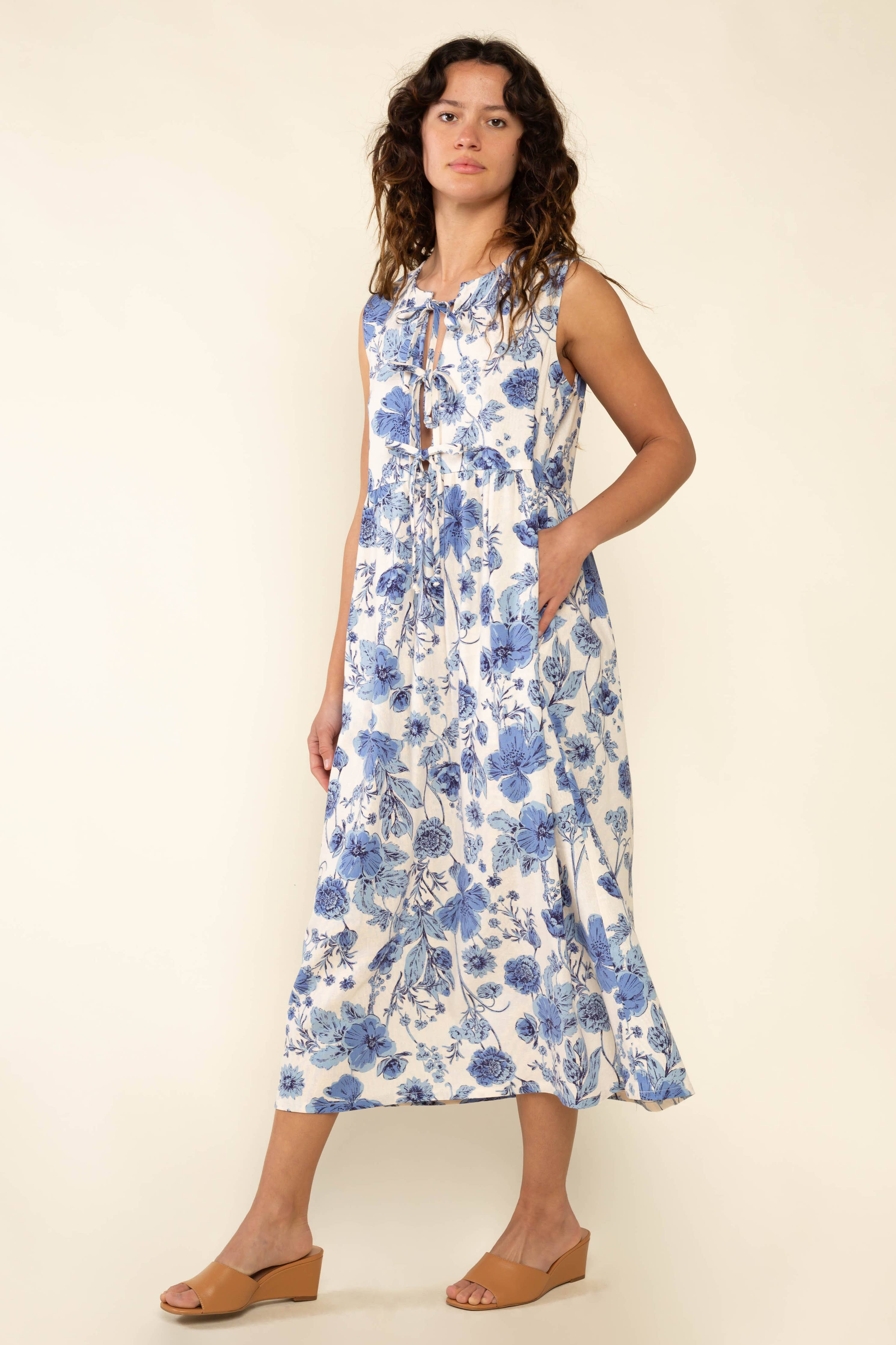 Sonoma Floral Tie Midi Dress