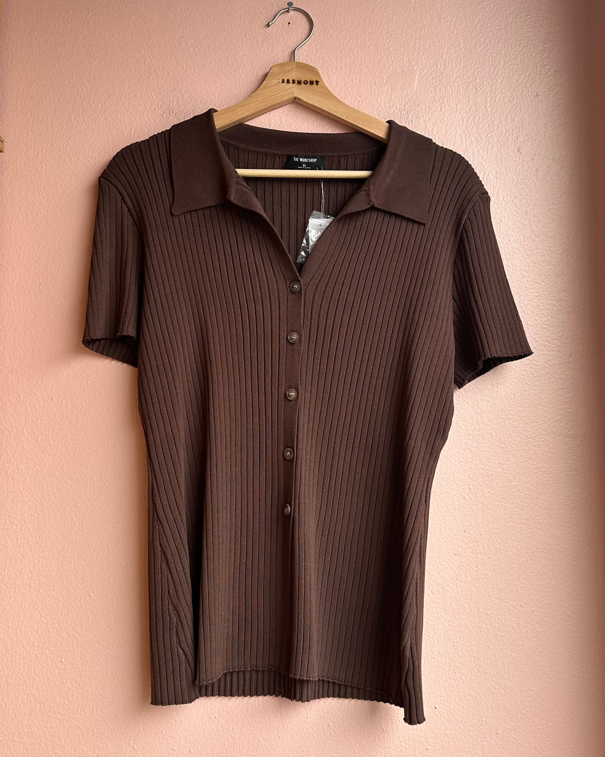 Riva Knit Collared Top / Coffee