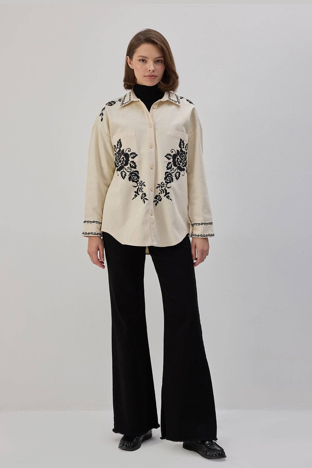 Emma Embroidered Shirt / Cream