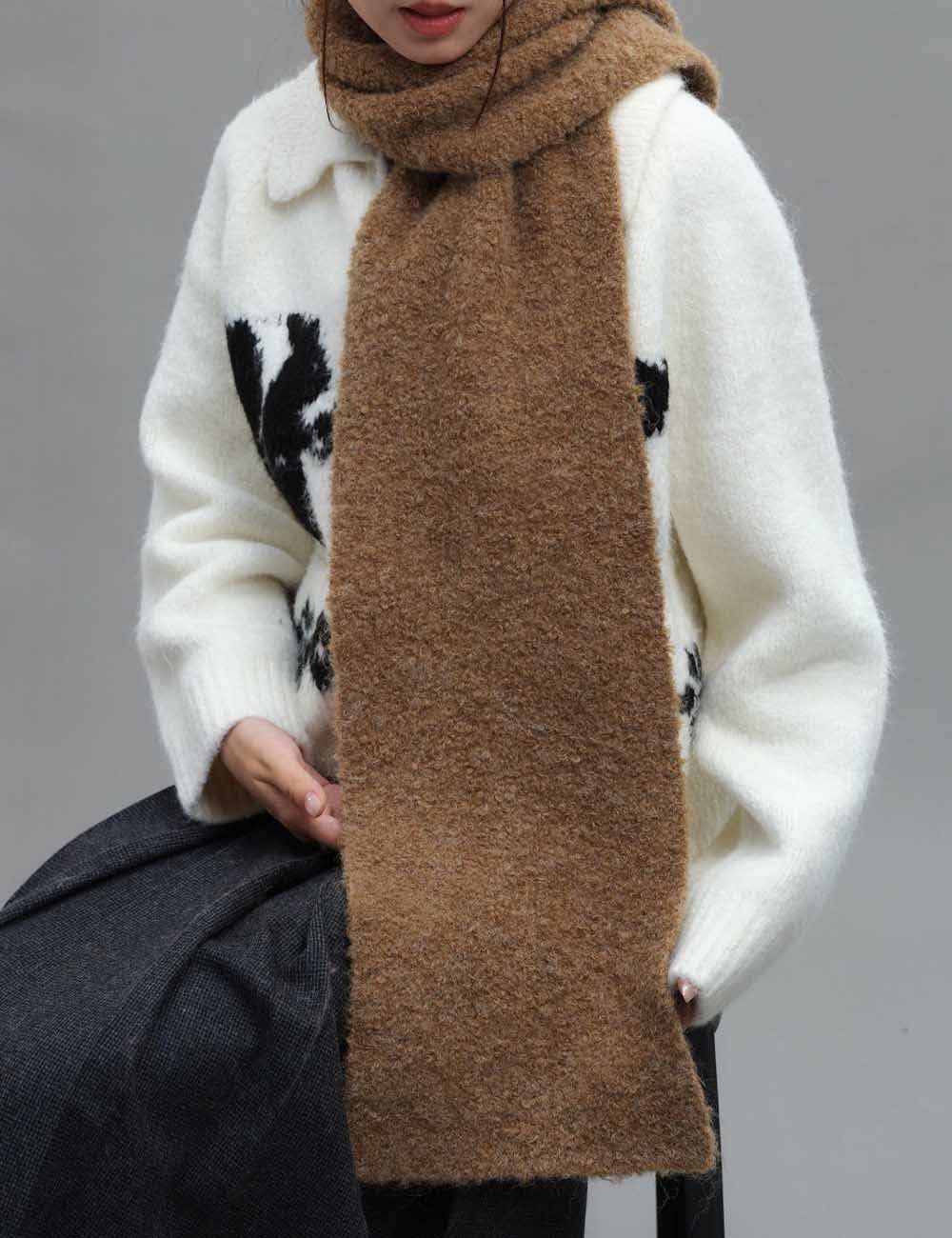 Wool Blend Boucle Scarf / Various Colors