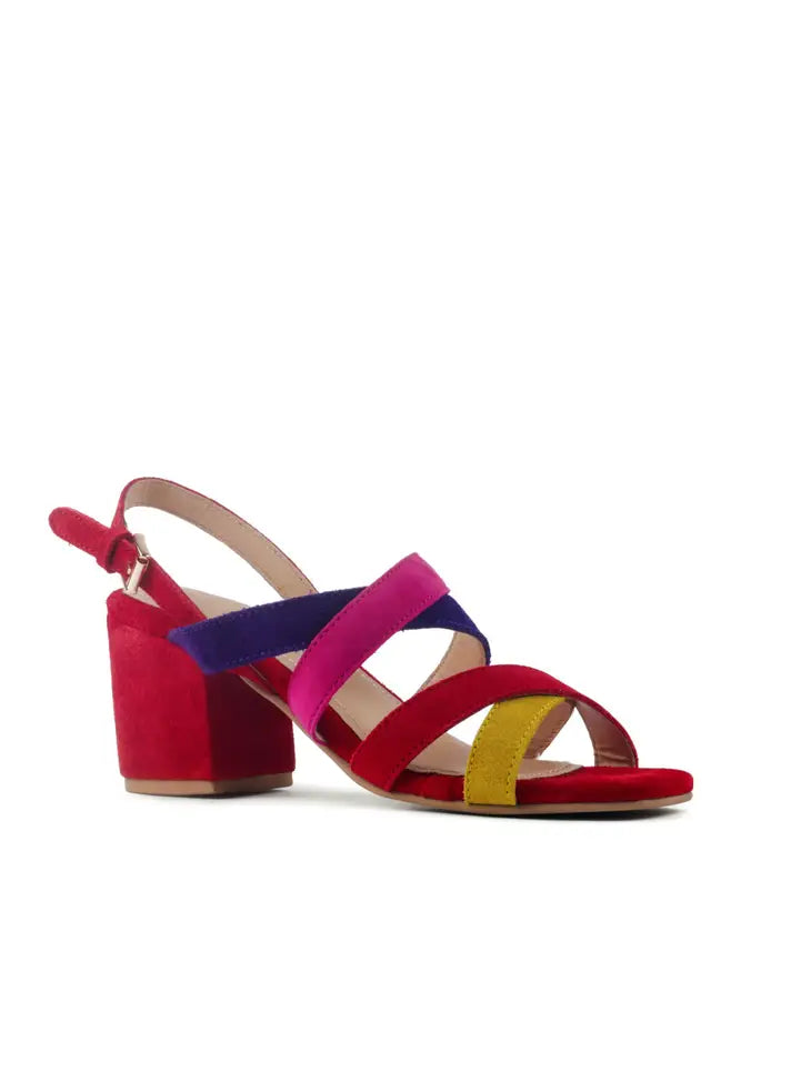 Mon Lapin High Block Heel Leather Sandal