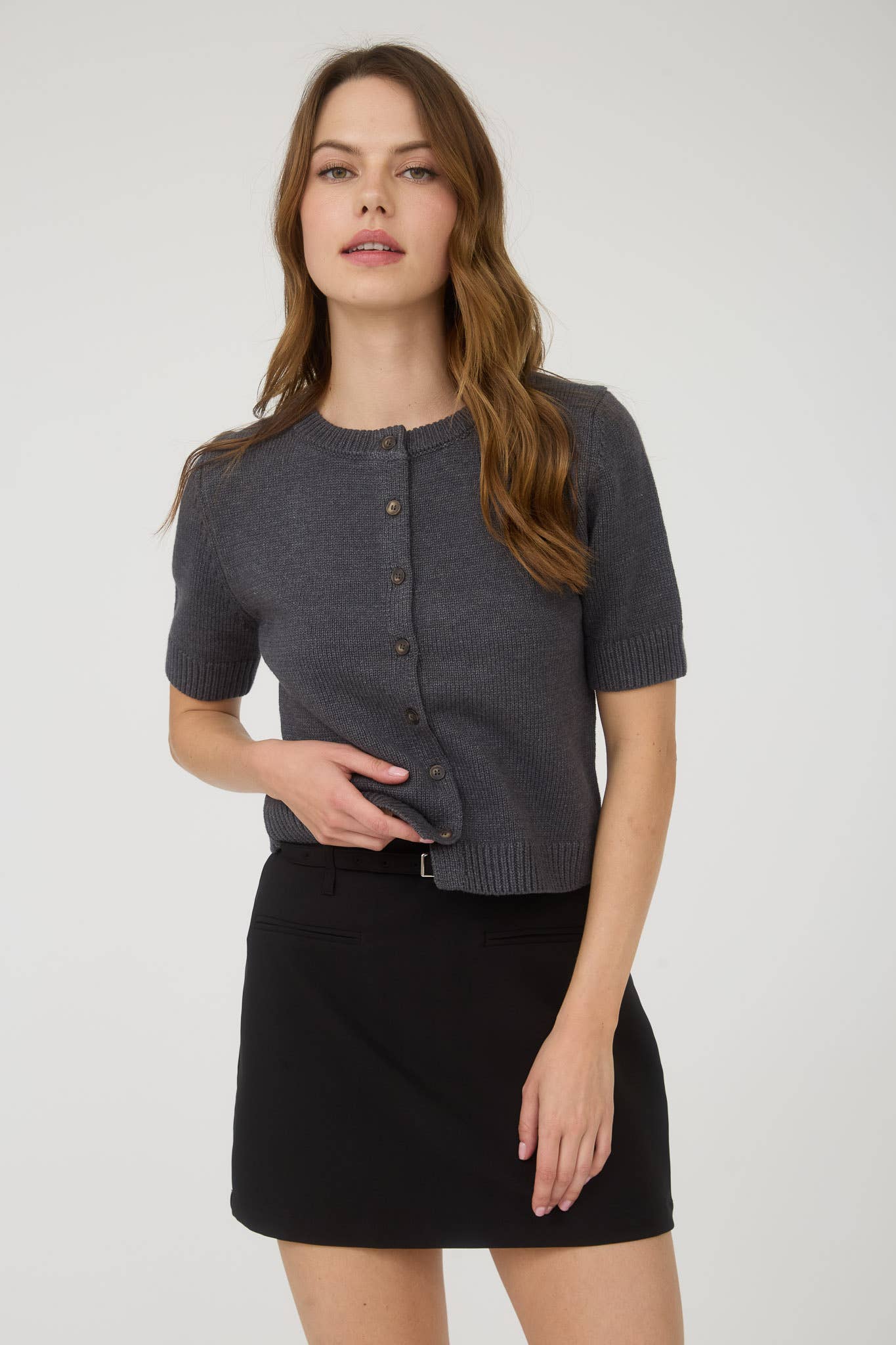 Angeline Cardigan / Charcoal
