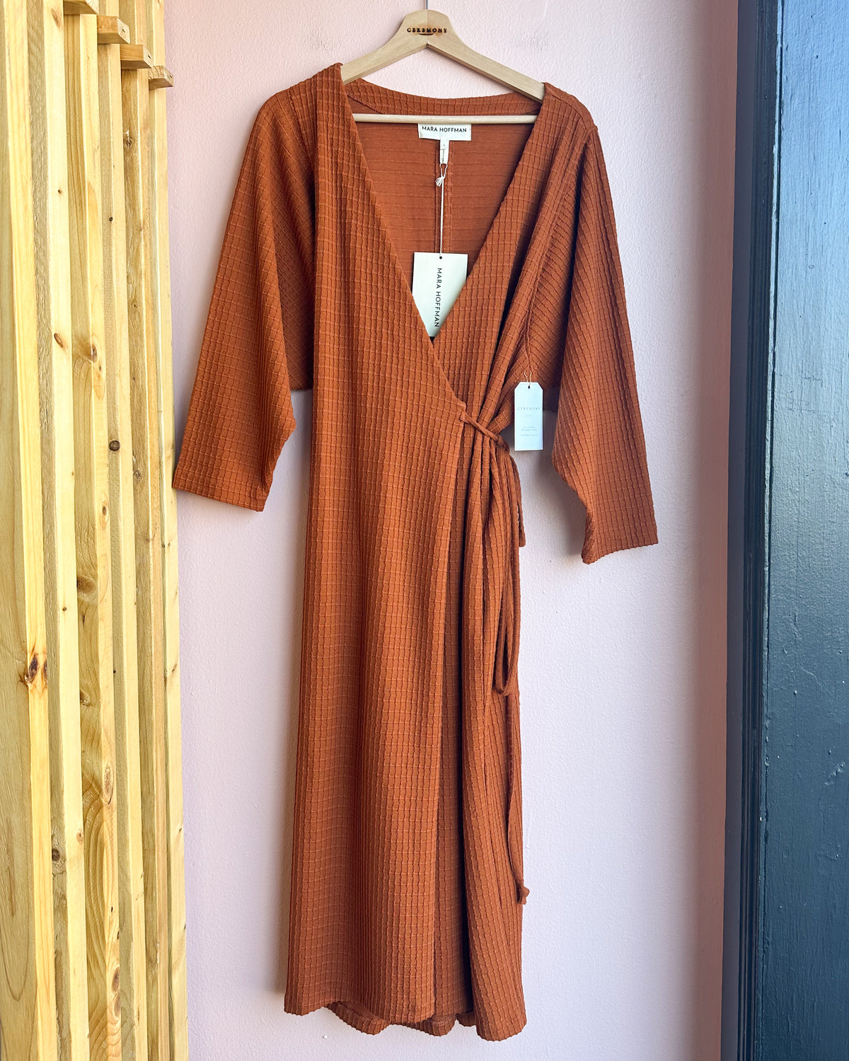 Mara Hoffman Tiffany Wrap Dress / Rust / Small