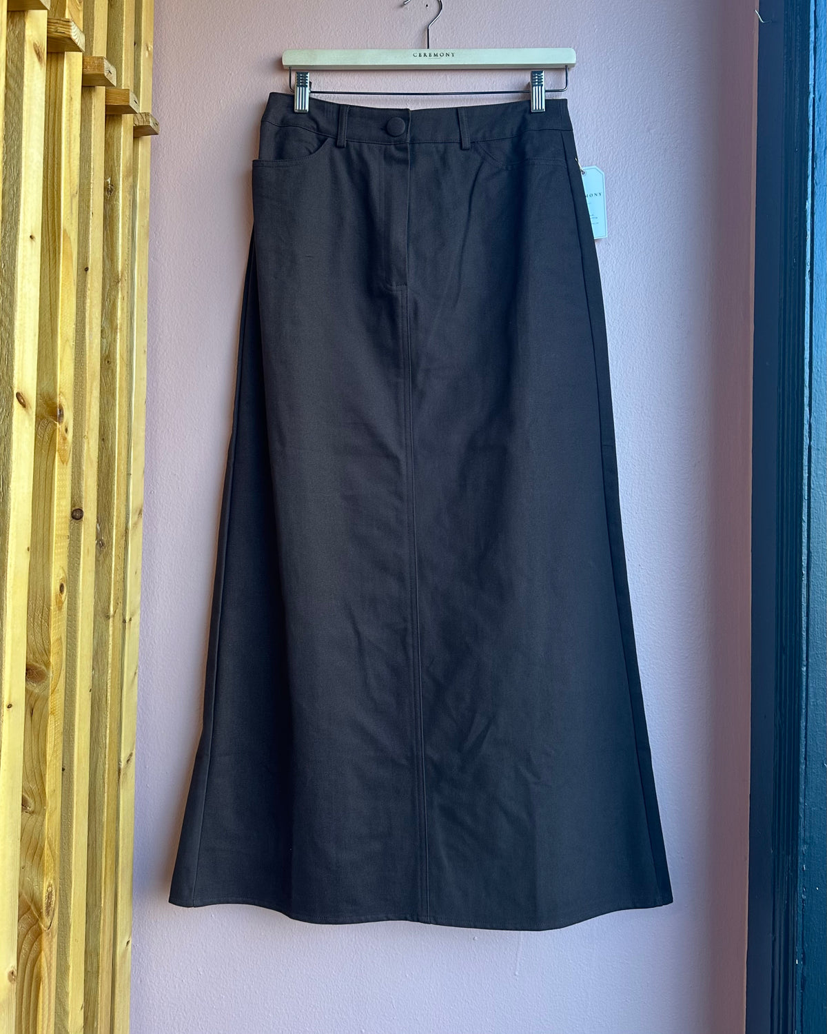 Aniko Cotton Pencil Skirt / Walnut