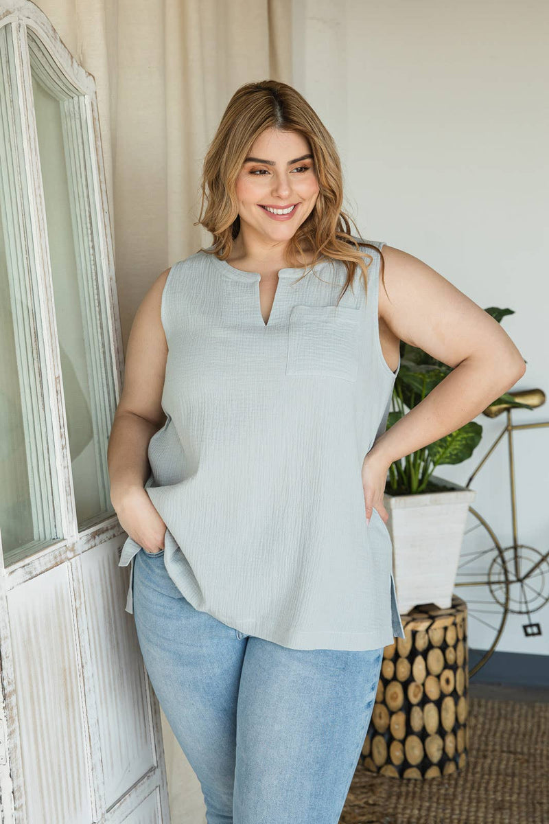 Cotton Ciele Top / Dusty Blue