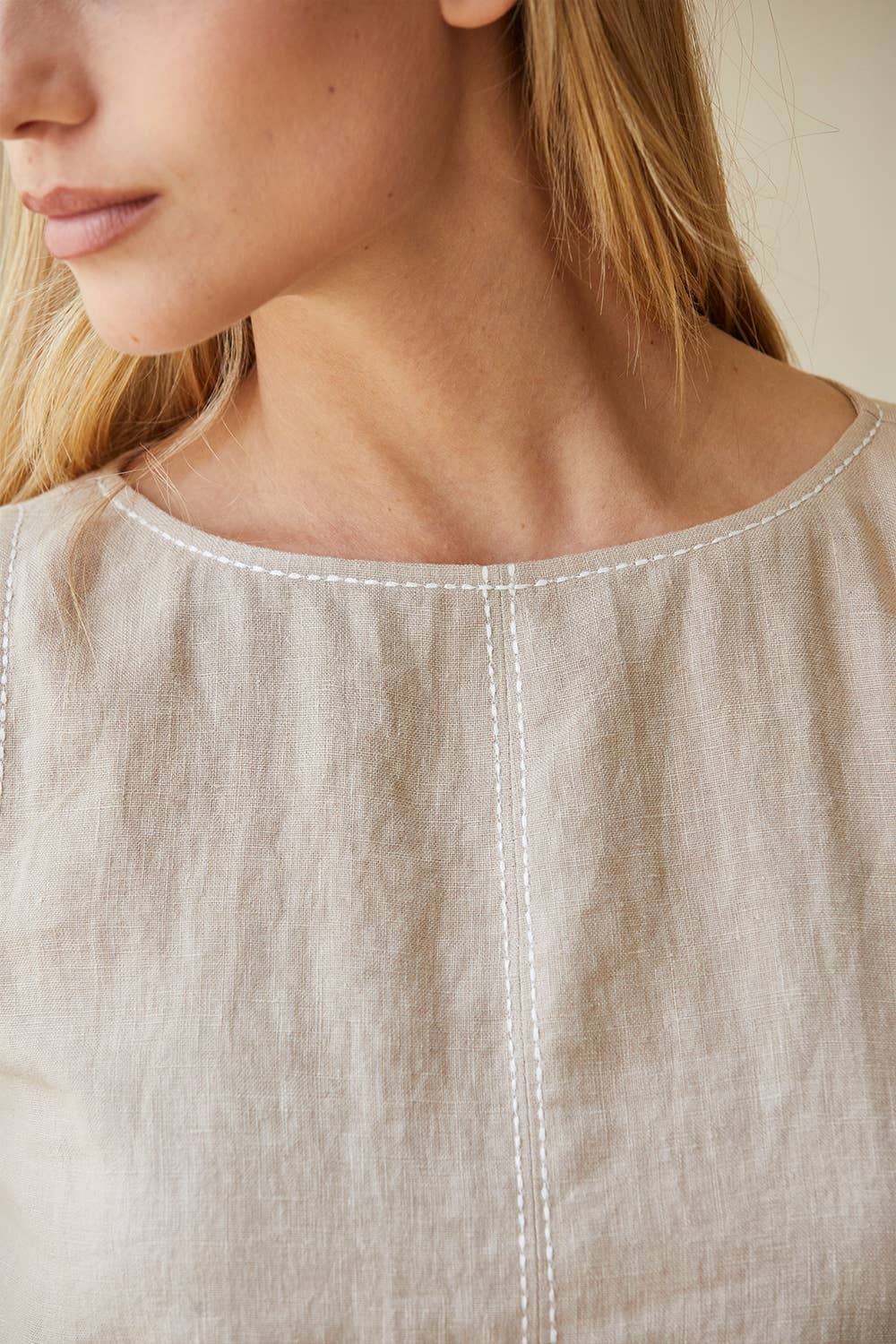 Danna Embroidered Linen Shift Dress