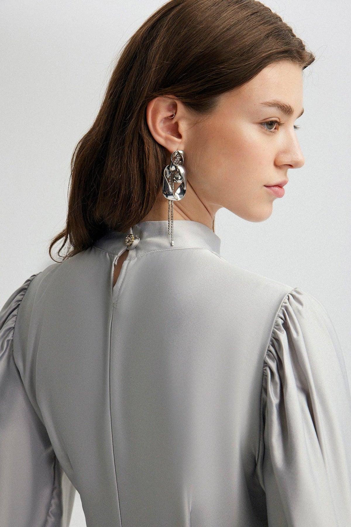 Glisten Pleated Satin Dress