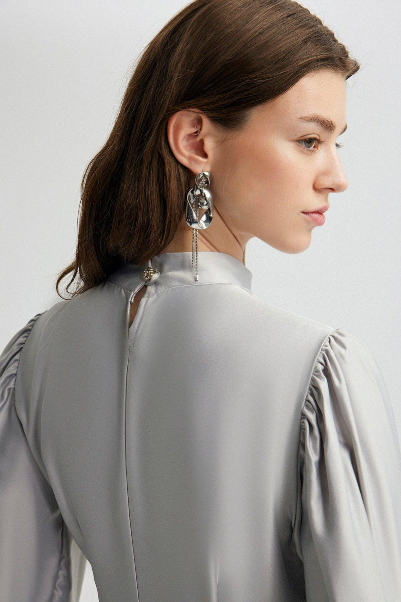 Glisten Pleated Satin Dress