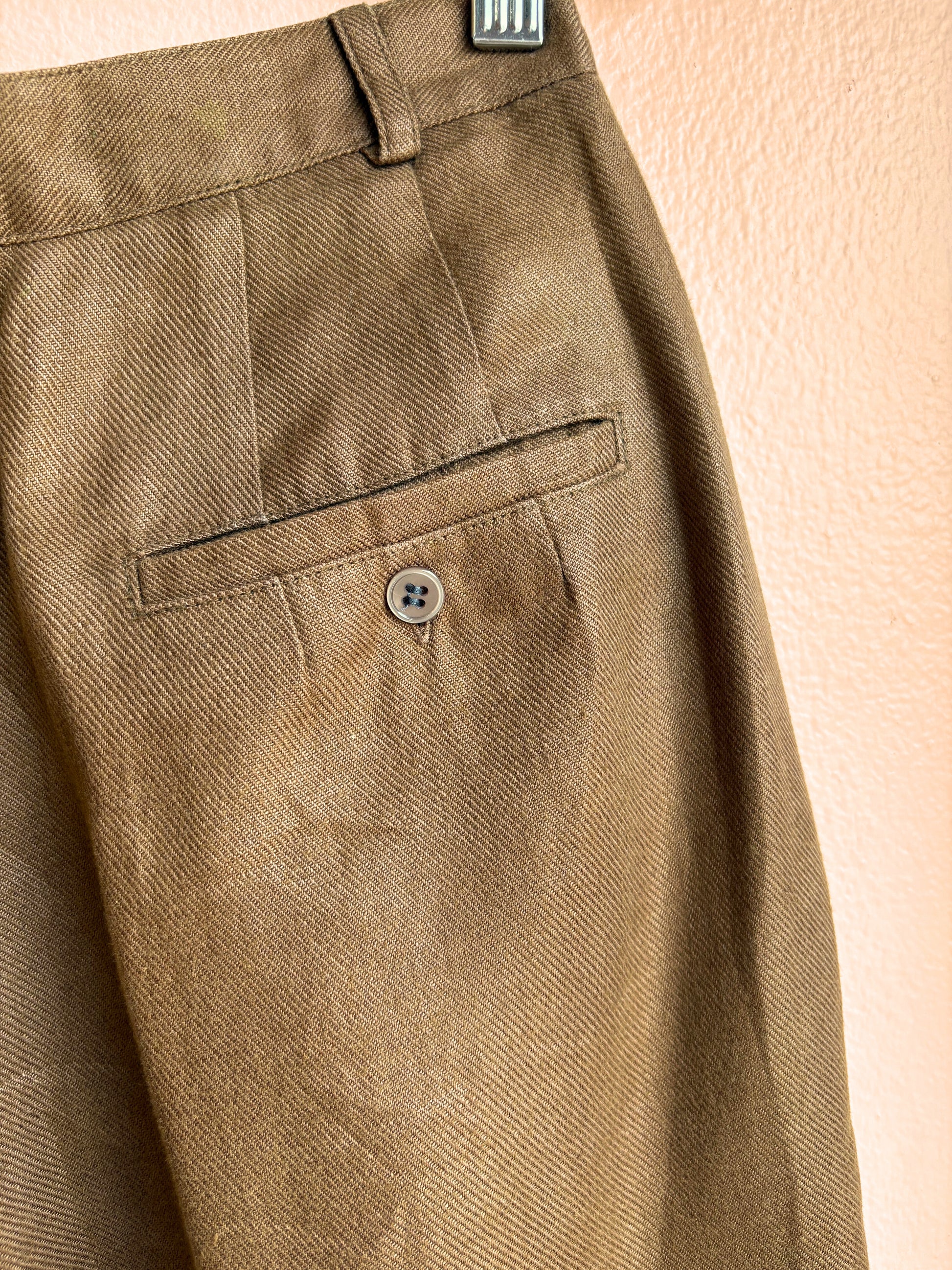 Talbots Saddle Brown Linen Pants / Size 4