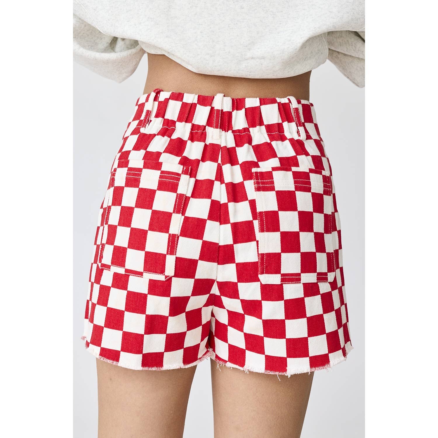 Colleen Denim Shorts in Red
