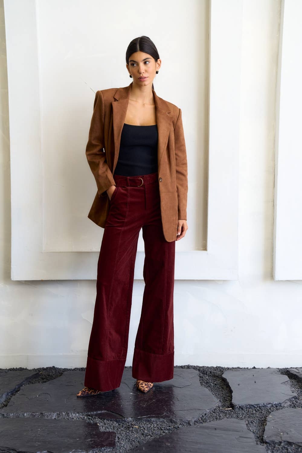 Charlie Corduroy Straight-Leg Pants