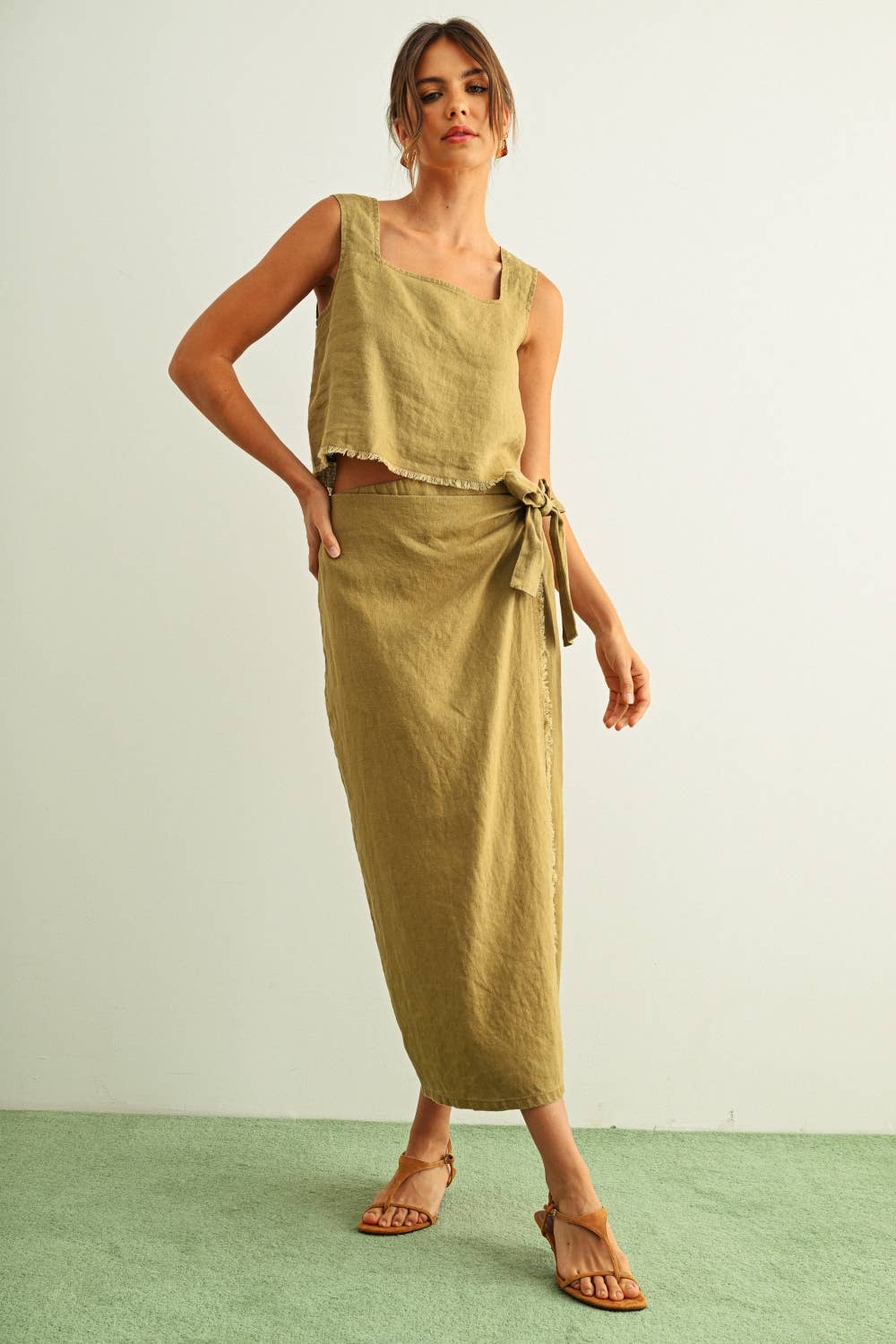 Lucy Linen Wrap Skirt