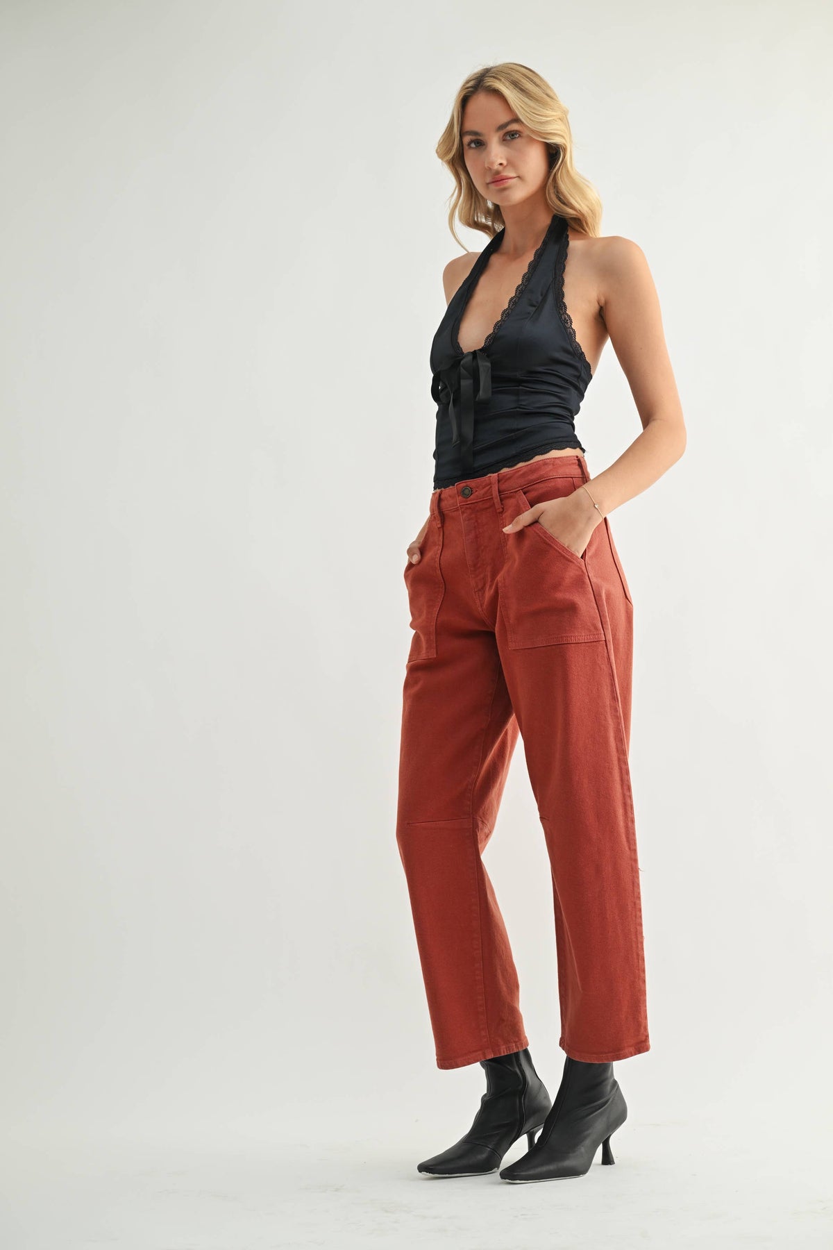 Mila Barrel Pants / Tomato