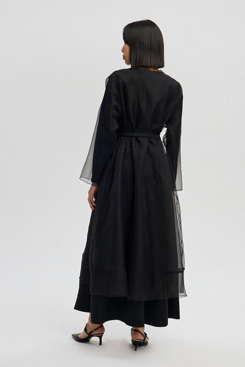 SHEER OPEN MAXI DRESS  / One Size