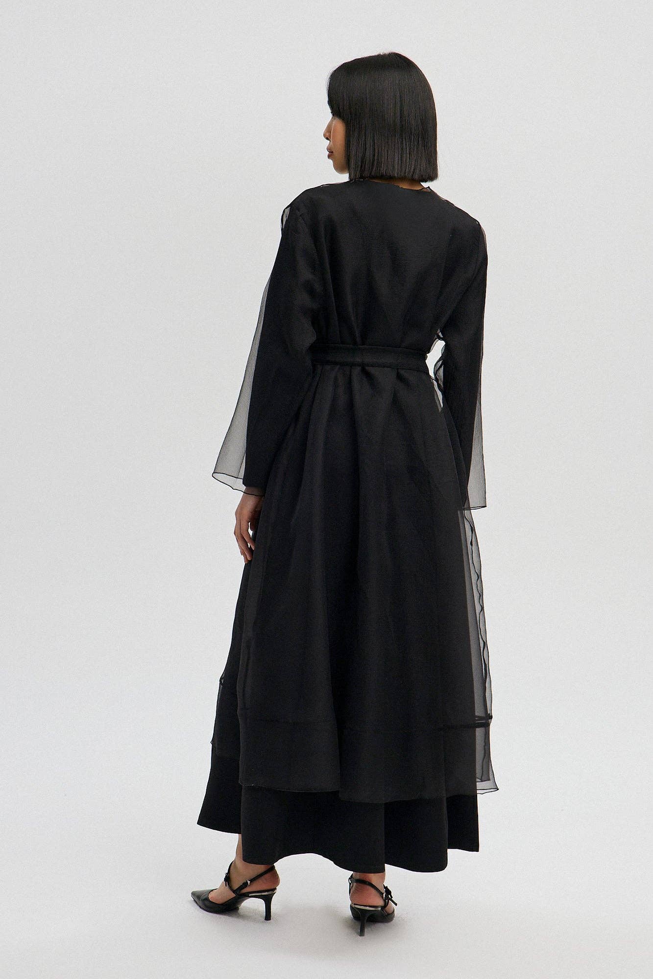 SHEER OPEN MAXI DRESS  / One Size