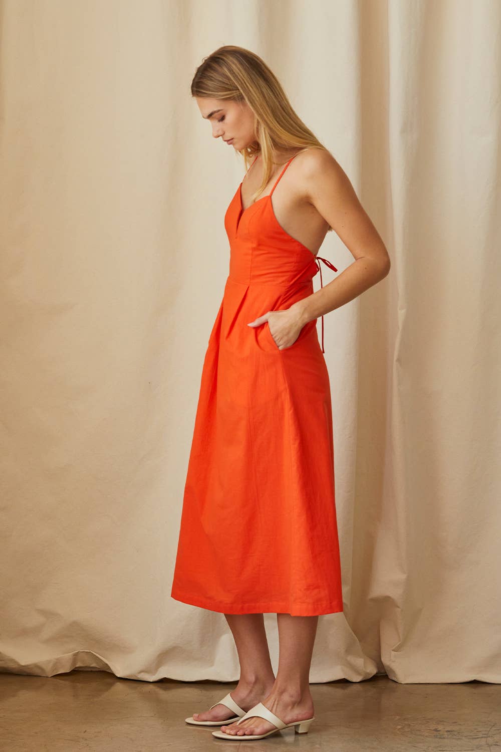 Lucille Cotton Dress in Tomato
