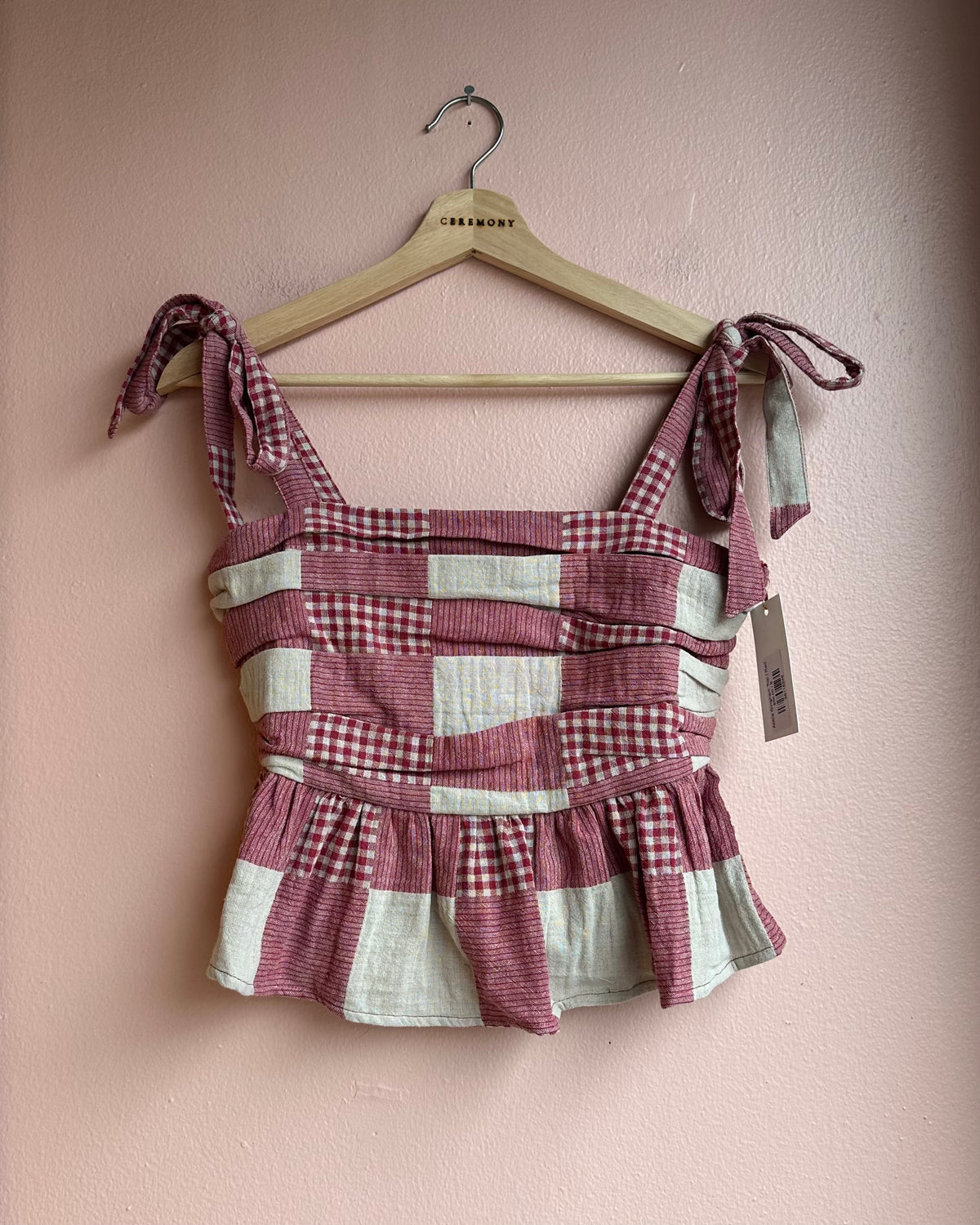 Abbie Gingham Top / Red