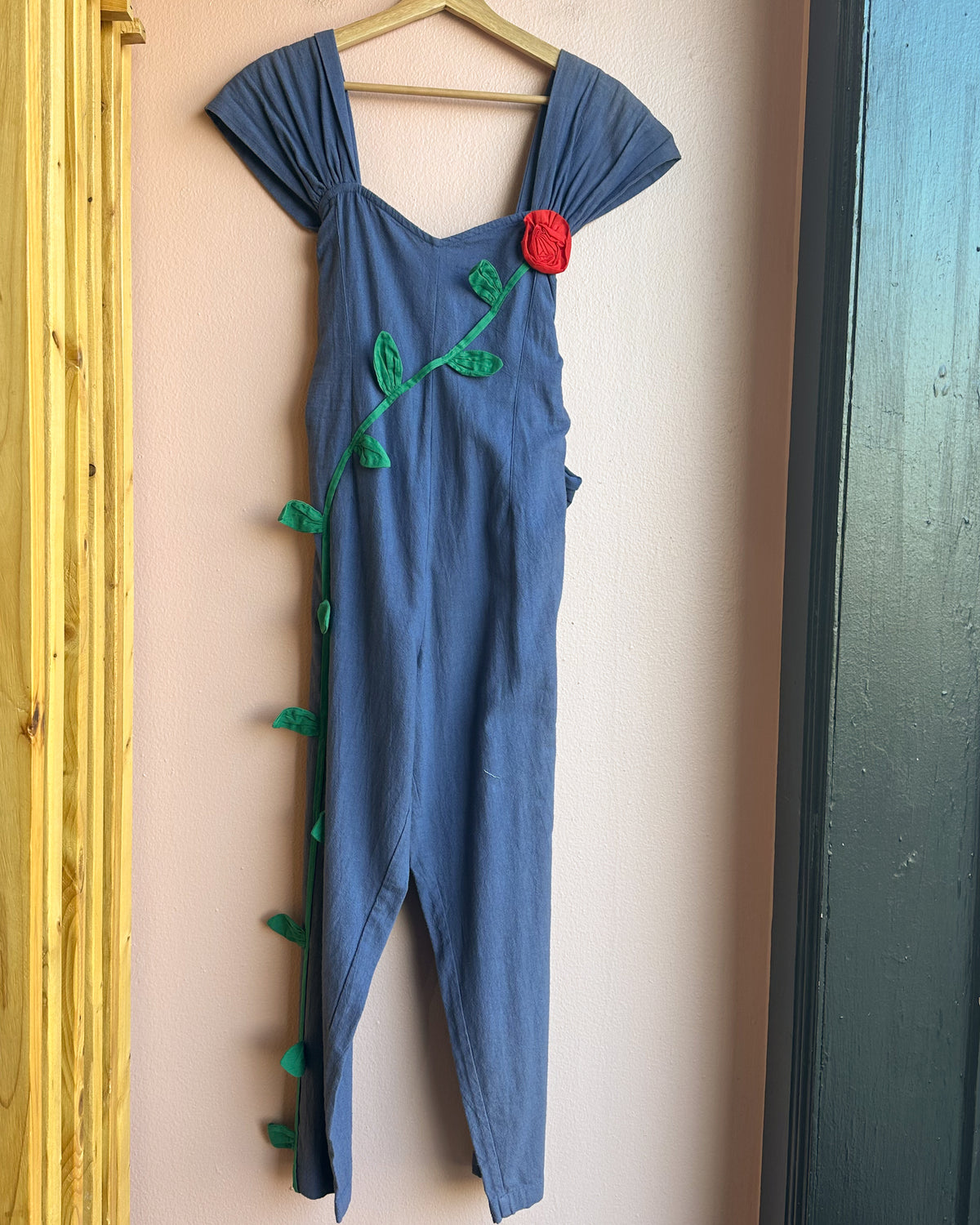 Climbing Rose Jumpsuit in Indigo