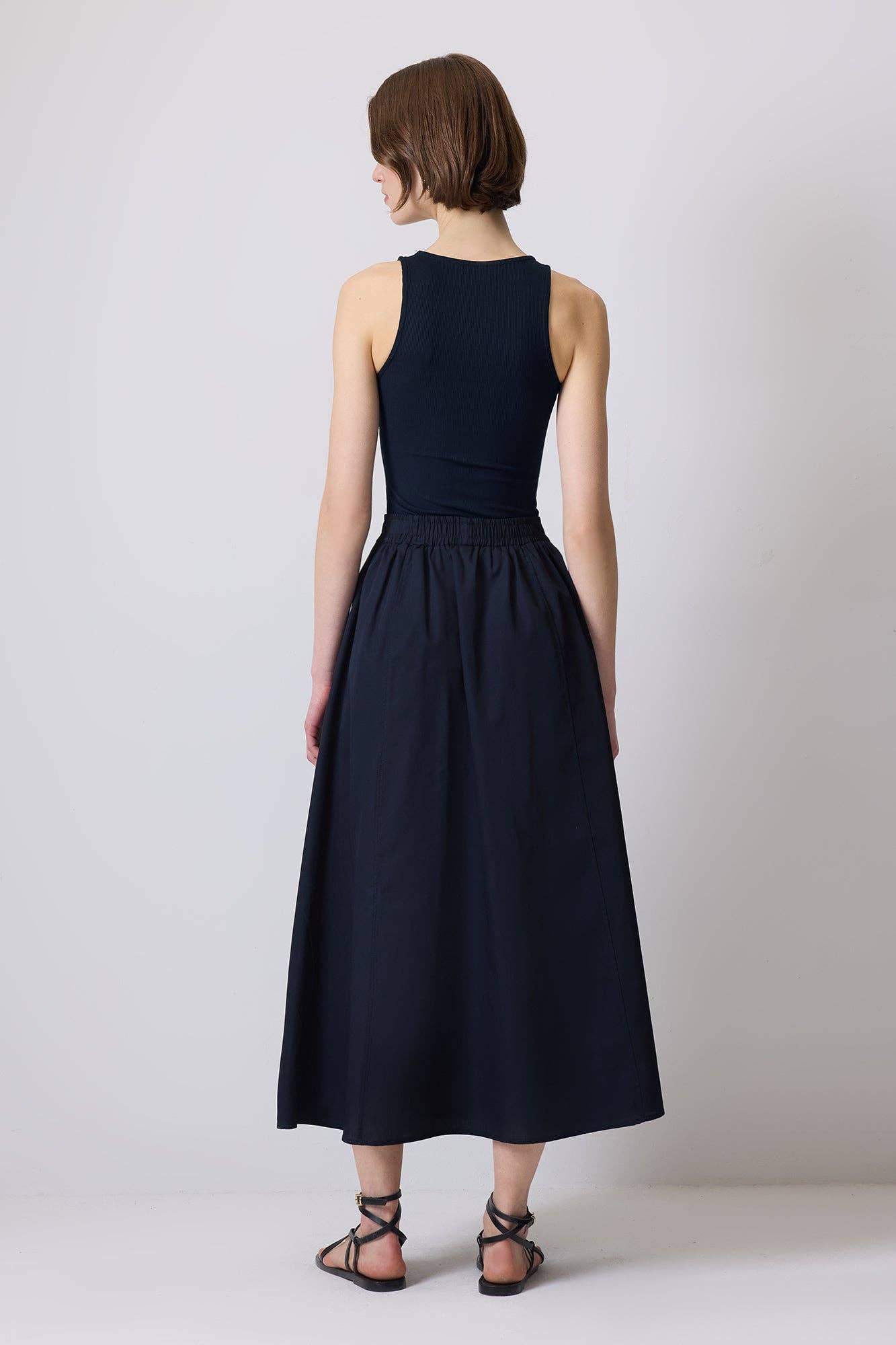 A-LINE MAXI SKIRT / Navy