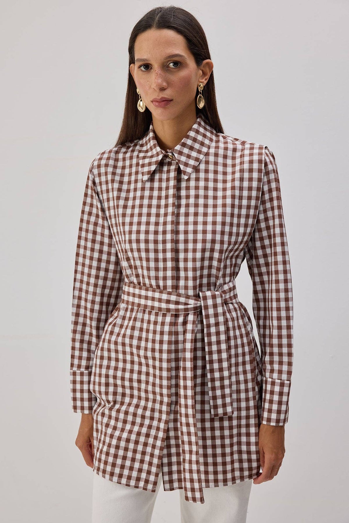 Charlotte Belted Gingham Shirt