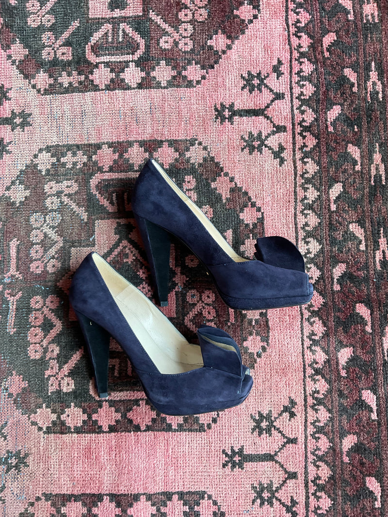 Prada Suede Platform Heels / Sz US 6 / IT 36