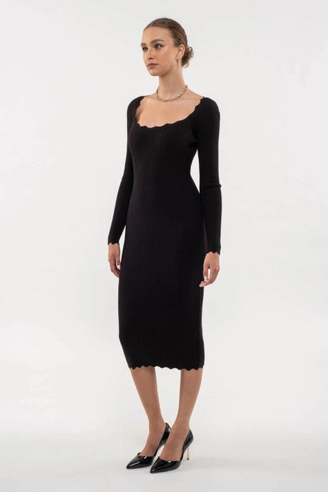 Celeste Scallop Hem Dress