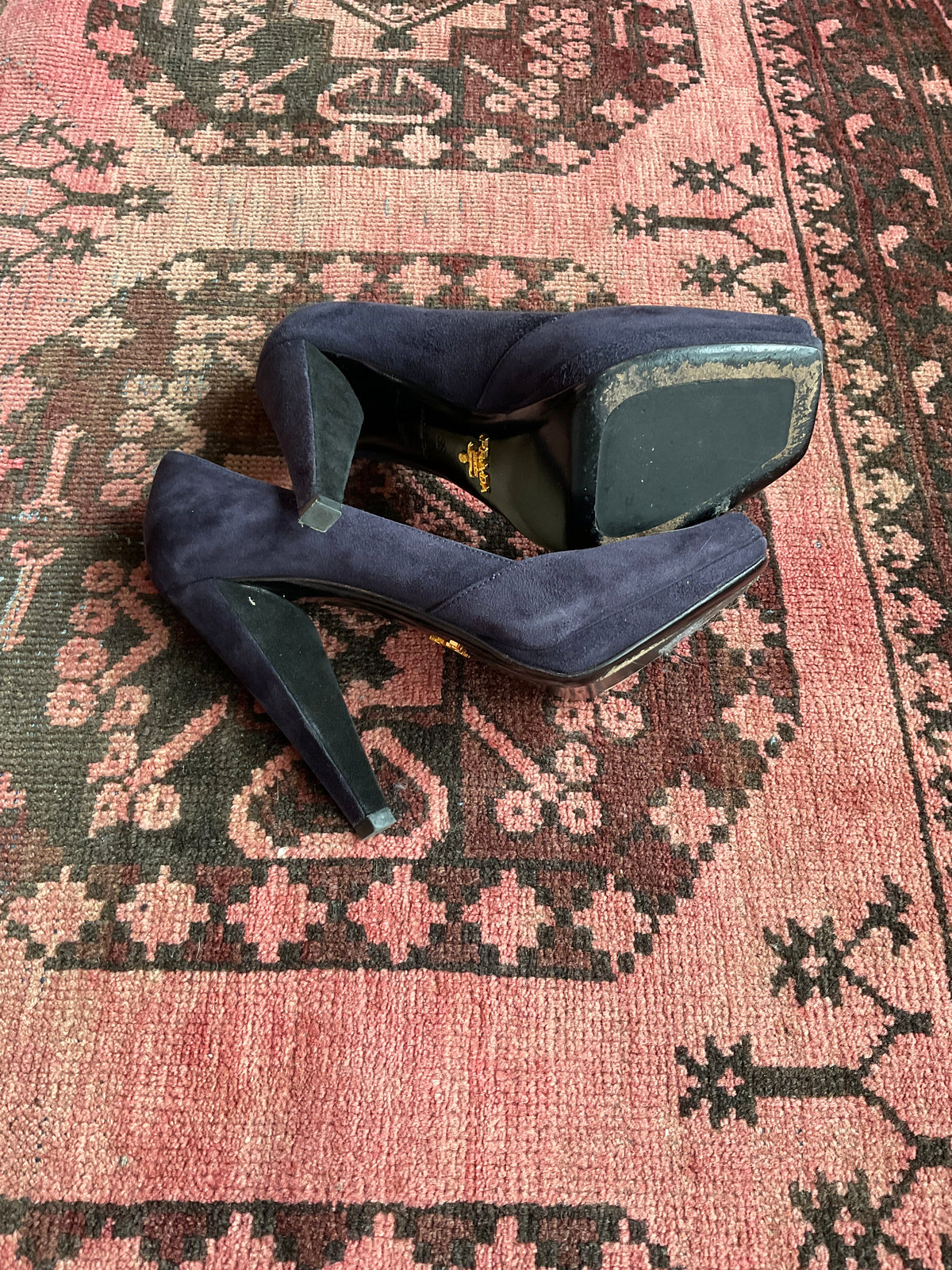 Prada Suede Platform Heels / Sz US 6 / IT 36