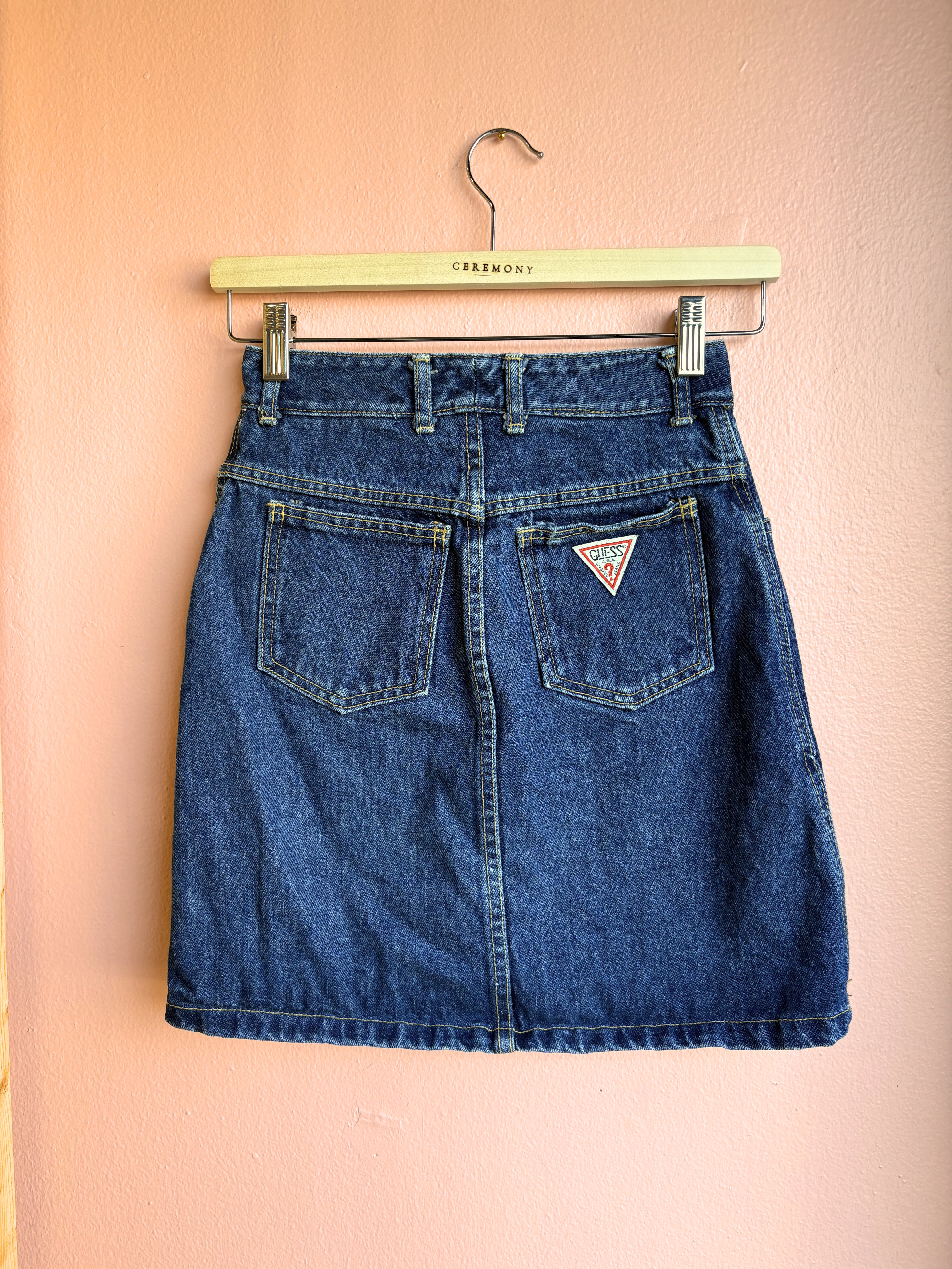 Vintage Guess Denim Skirt / Sz 8