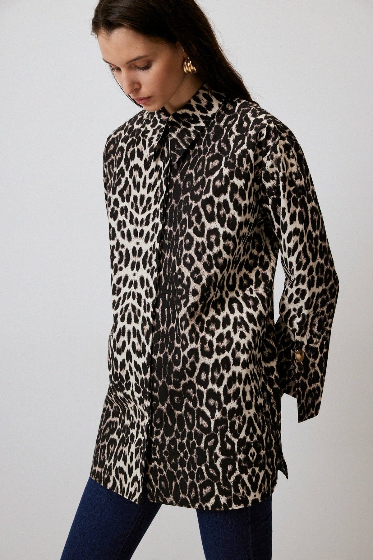 Catherine Button-Up Leopard Print Shirt