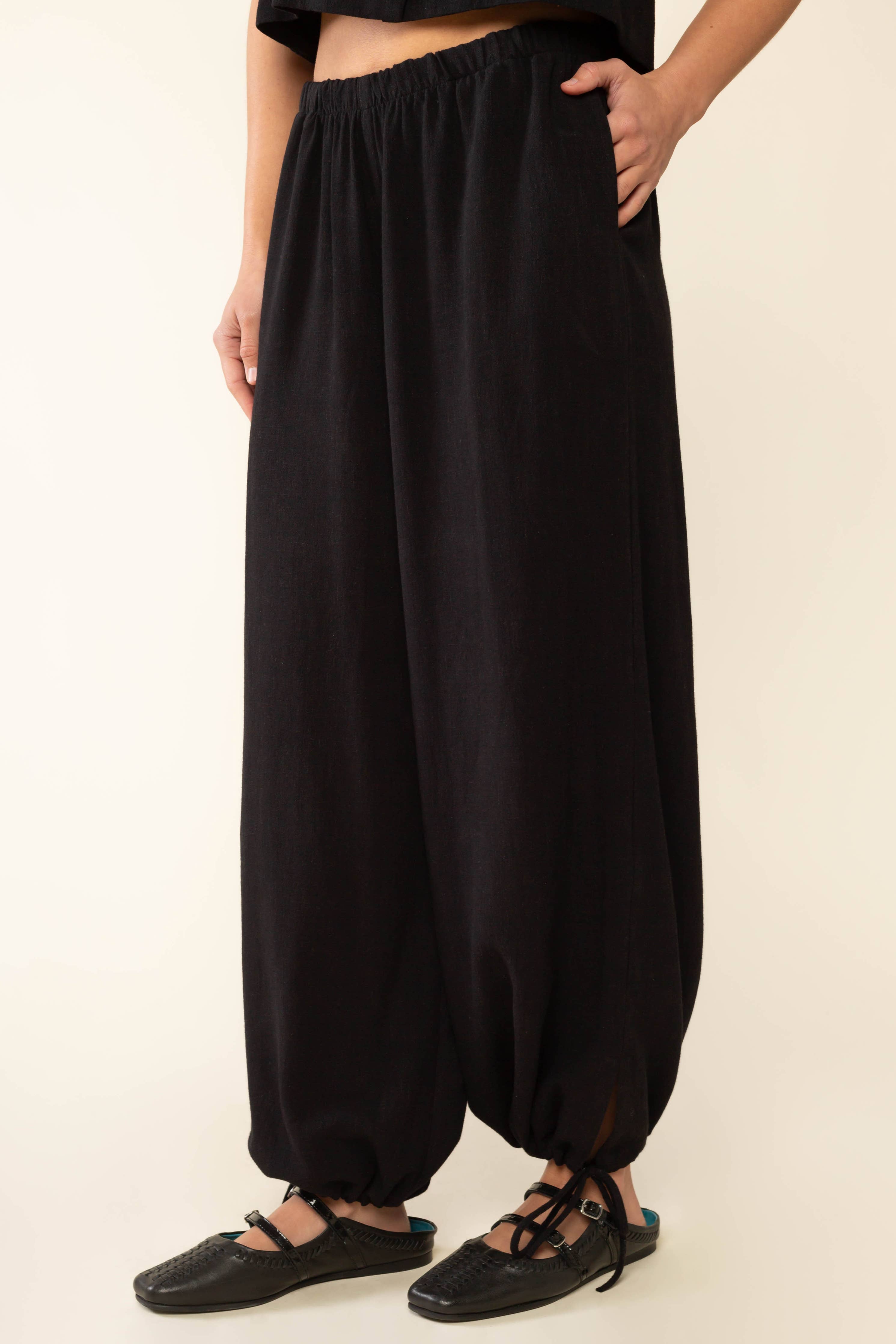 Linen Pant with Drawstring Hem