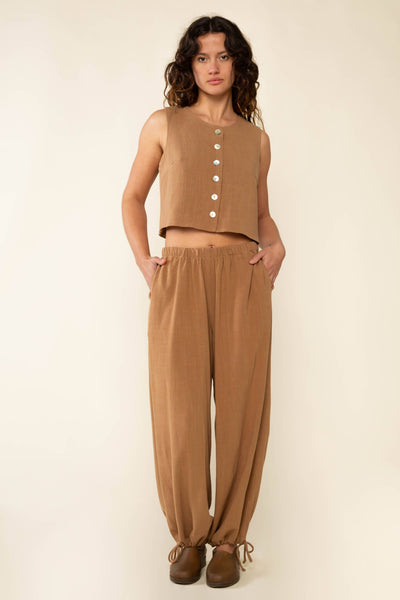 Linen Pant with Drawstring Hem