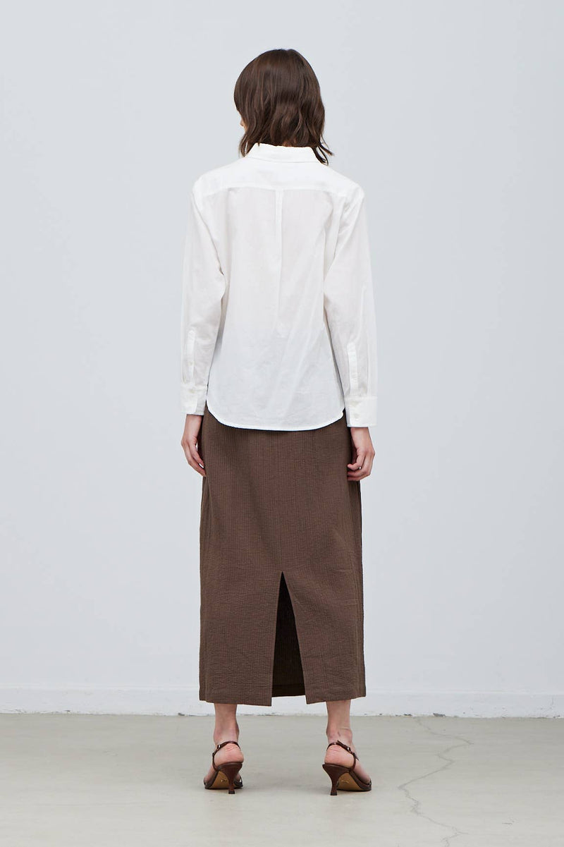 Racquel Back Slit Skirt / Cocoa