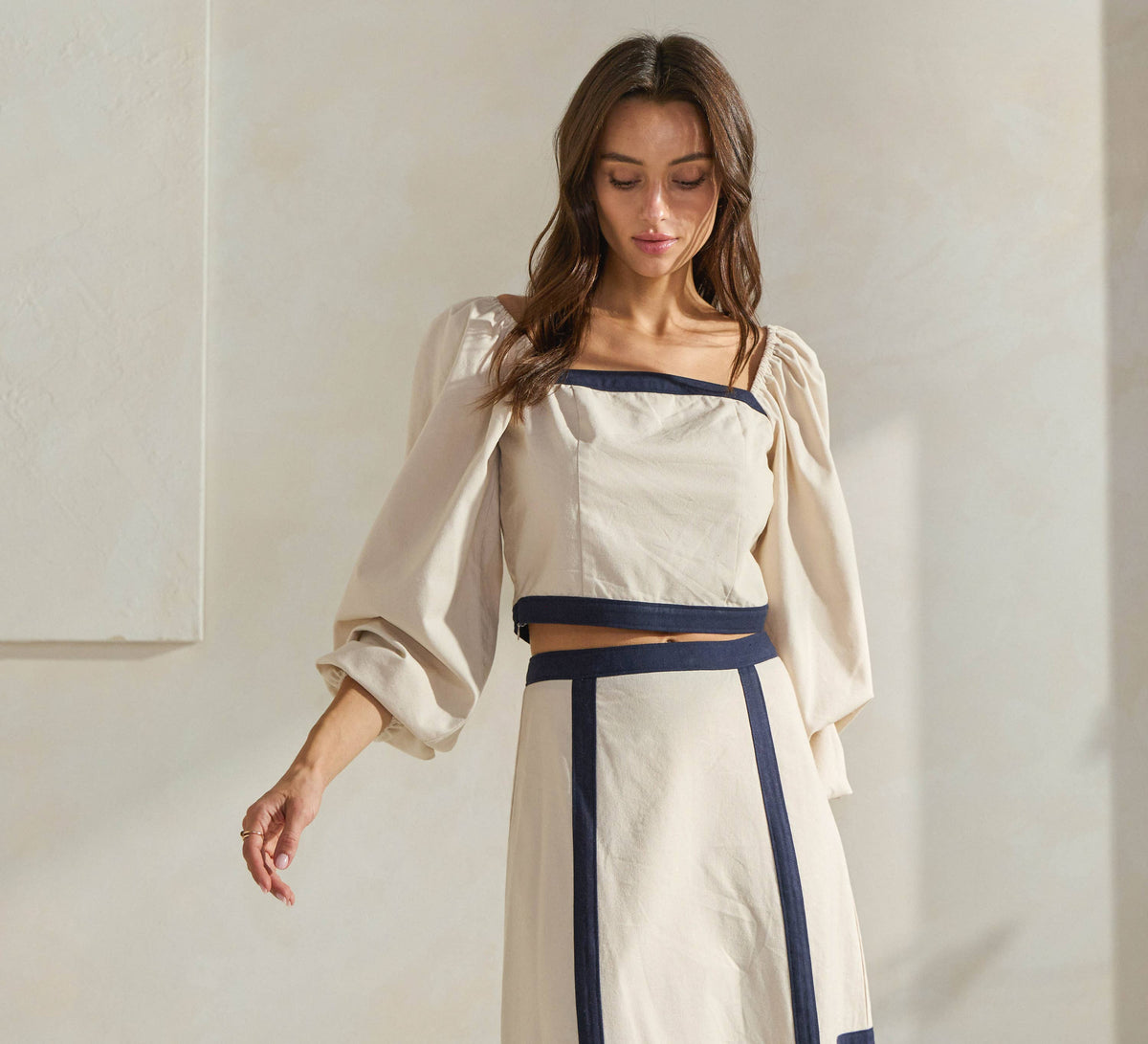 Soubrette Contrast Trim Top