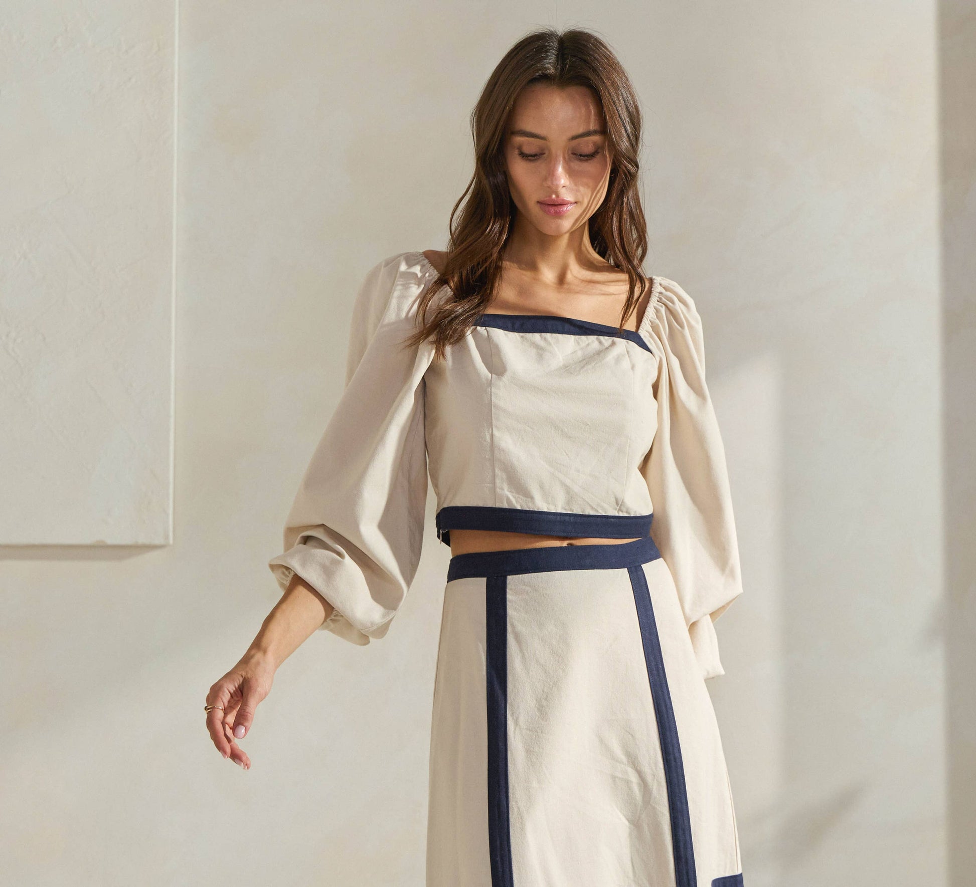 Soubrette Contrast Trim Top